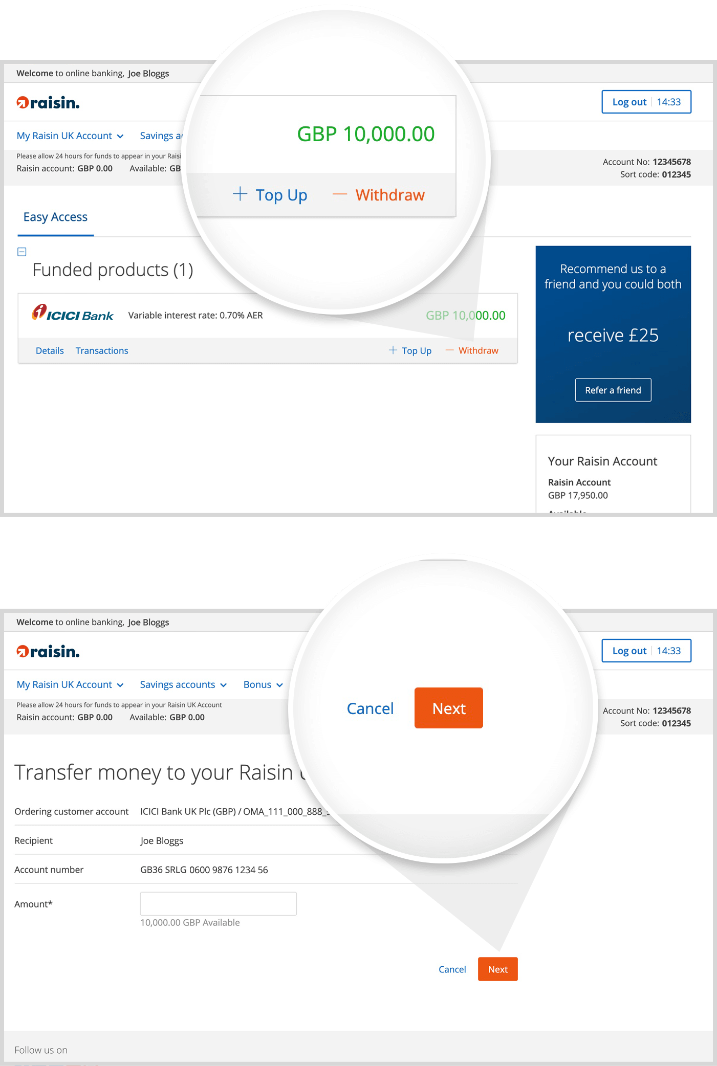 Withdraw Easy Access