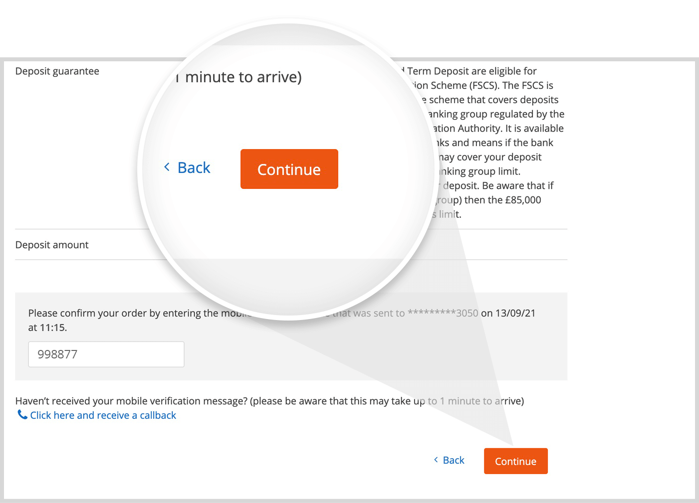 Confirm and continue